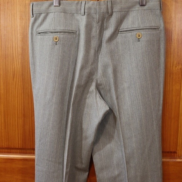 Marzotto Principe Italy Gray Pinstripe Pant Suit Wool Blend Classic Power Suit L - Picture 10 of 16